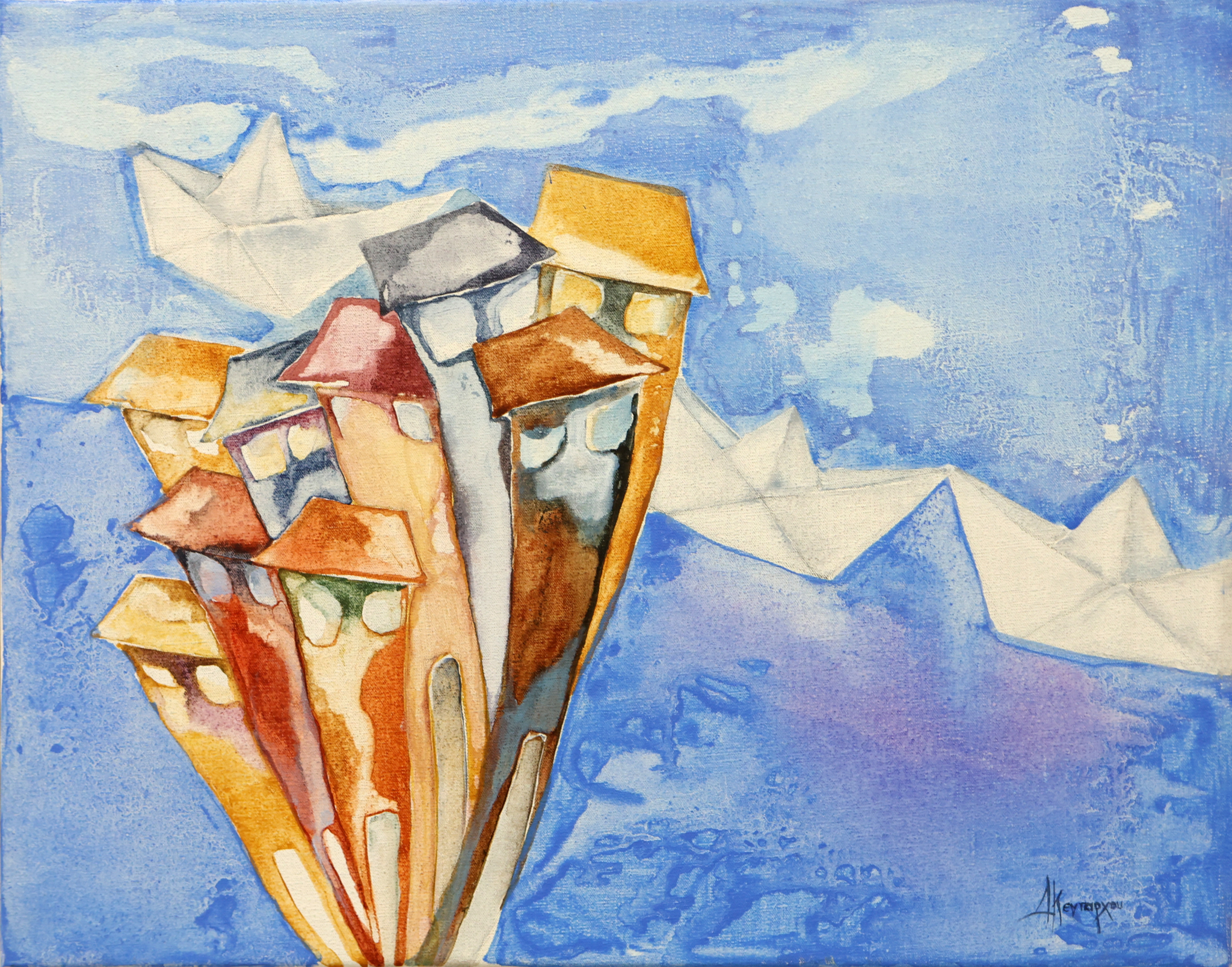 ΧΑΡΤΙΝΑ ΚΑΡΑΒΙΑ ΑΚΡΥΛΙΚΑ ΣΕ ΚΑΜΒΑ 50 40 2015